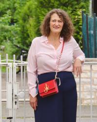 Dunkelblaue Hose -  maritimer Look light