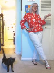 Mom-Day at Home in Tropical Red and White