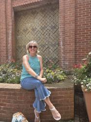 Thrifted Tulip Hem Pants for the Botanical Gardens