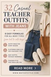 Casual Teacher Outfits With Jeans: A Styling Class From Hot to Cold Days!