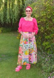 Fruit Print Maxi Skirt + Style With a Smile Link Up