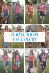 30 Ways to Wear: Cotton On Pink 'Desert Rose' V-Neck Tee