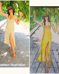  Yellow Sundress: Fashion Illustration Friday (Split City)
