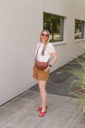 Summer Style: Crochet Tee + Red Sandals