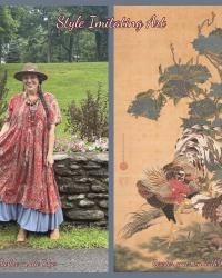 Style Imitating Art | Rooster and Hen with Hydrangeas by Itō Jakuchū