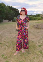 Popsy Pink Animal Print Jumpsuit + Style With a Smile Link Up