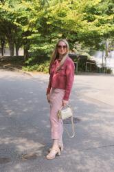 Transitional Style: Stripe Knit Midi Skirt + Cropped Cardigan