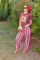 Pink Striped Barrel Jeans + Style With a Smile Link Up
