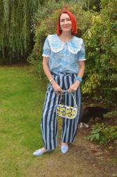Blue Stripes and Floral Print + Style With a Smile Link Up