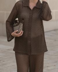 brown lace set