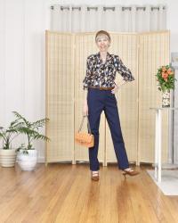 Leaf Print Blouse for Fall