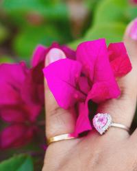 How to Style a Pink Sapphire Ring with Prints and Colour
