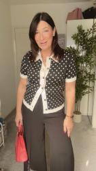 Black Trousers with Polka Dots & Red. 