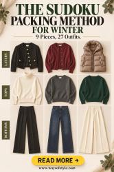 How to Use the Sudoku Packing Method for Winter: 9 Pieces, 27 Cozy Outfits