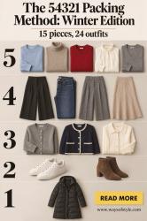 The 54321 Packing Method Winter Edition: 15 Pieces, 24 Cozy Outfits!